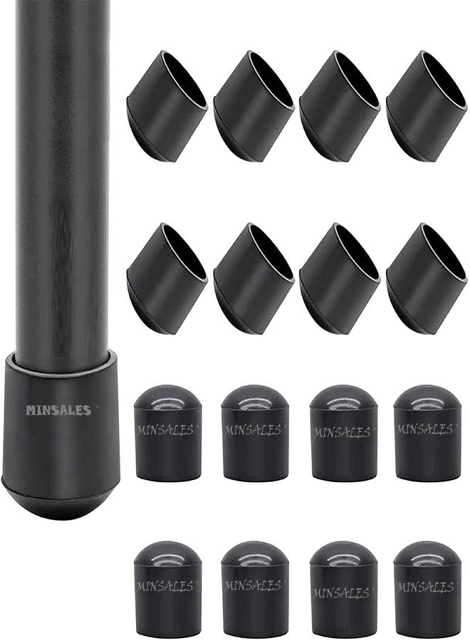 MINSALES ® Chair/Table Leg Cap - Round| 25 mm(1 inch) Diameter | PVC Rubber | Black | Floor Protector & Furniture Cover | -25mm x 25mm (8) pcs - Image 1